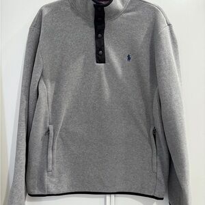 Polo Ralph Lauren Gray Brushed Fleece Mockneck Pullover